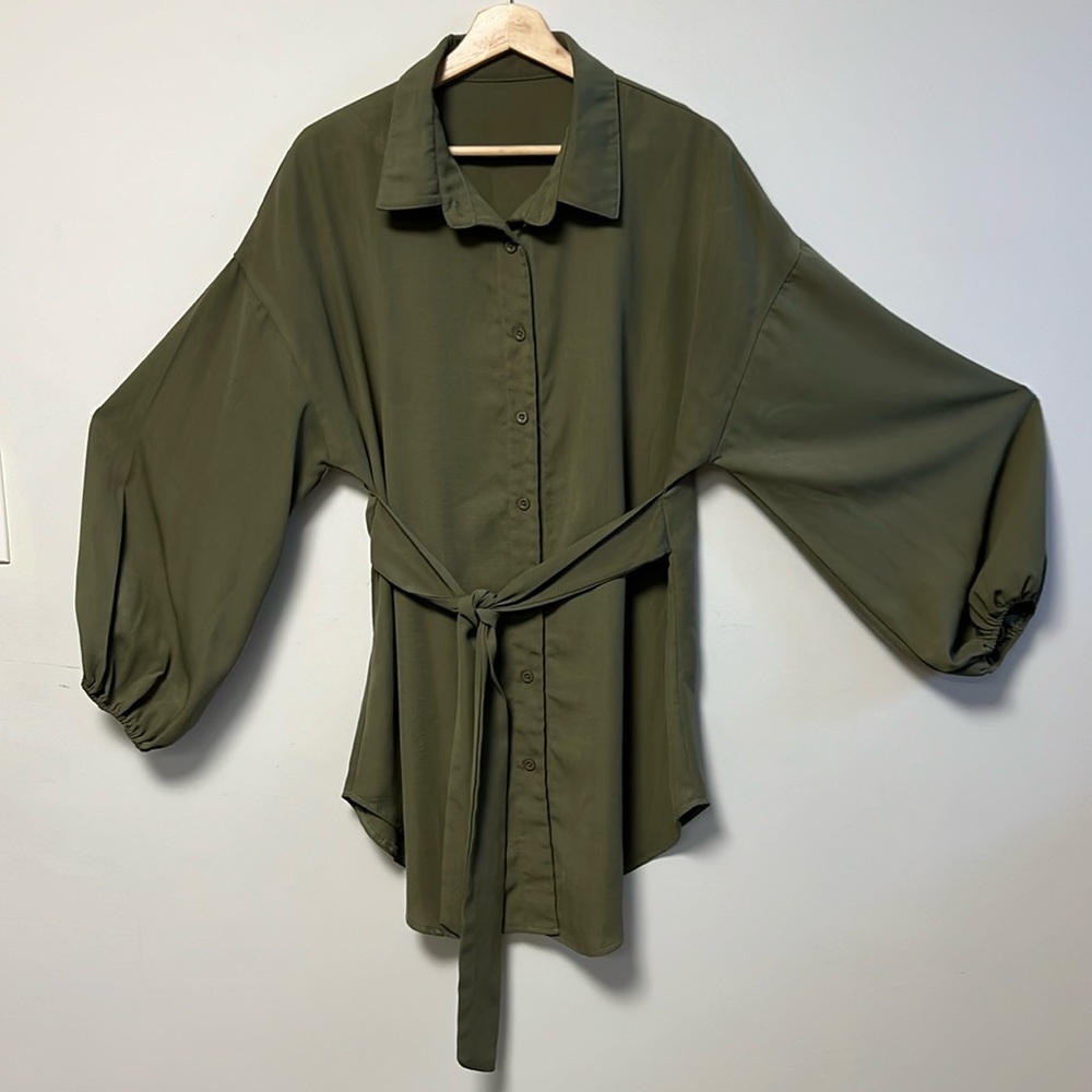 SHEIN Long blouse olive green sz xl